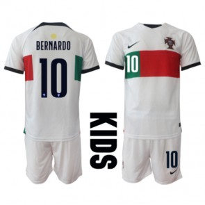 Portugal Bernardo Silva #10 Replica Away Stadium Kit for Kids World Cup 2022 Short Sleeve (+ pants)
